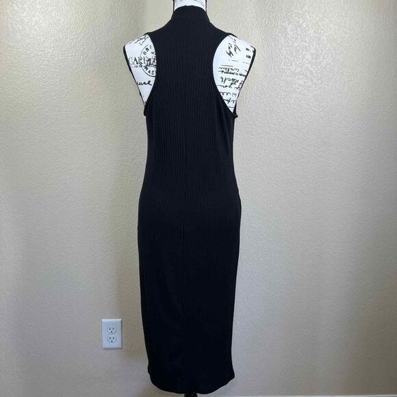 Forever 21+ black sleeveless turtleneck ribbed dress size 1X goth academia - Picture 11 of 13